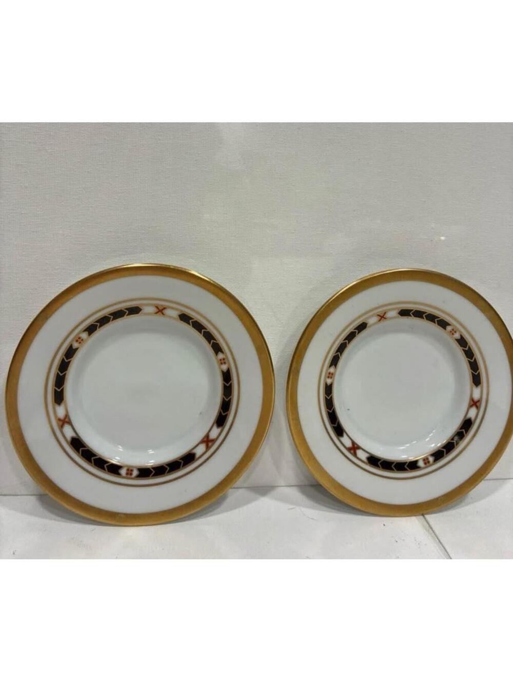 2- Rare Christian Dior discontinued Casablanca 24k Gold Trim saucer plates